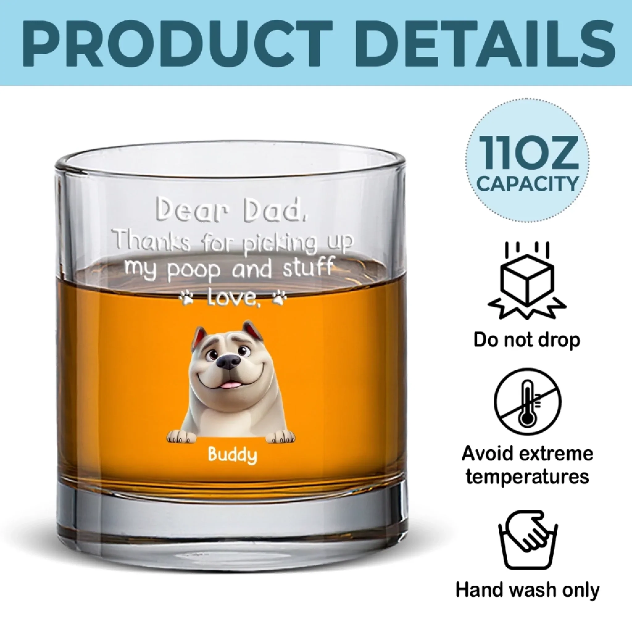 Loyalty Comes In Fur - Dog Personalized Custom Whiskey Glass - Father's Day, Gift For Pet Owners, Pet Lovers - Image 5