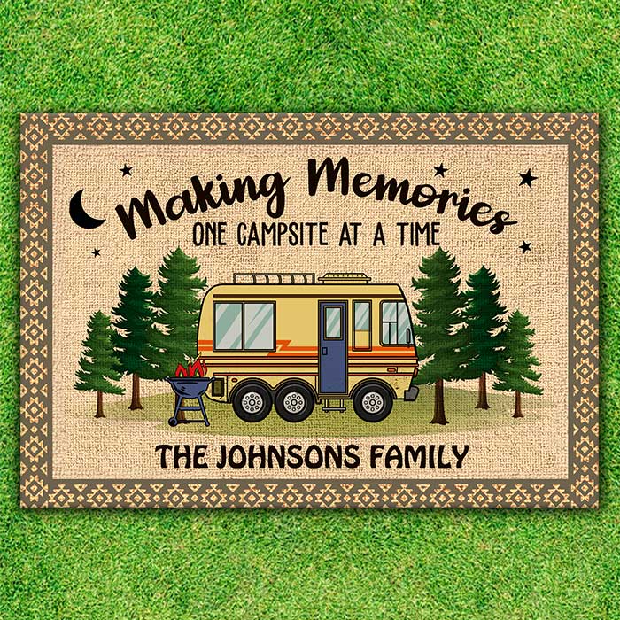 Making Memories At Campsite - Personalized Decorative Mat - Image 2
