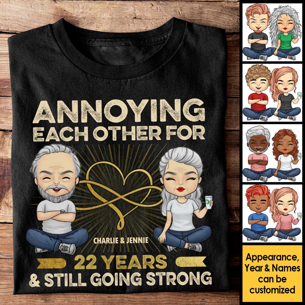 Many Years Annoying Each Other - Personalized Unisex T-Shirt, Hoodie, Sweatshirt - Gift For Couple, Husband Wife, Anniversary, Engagement, Wedding, Marriage Gift - Image 4