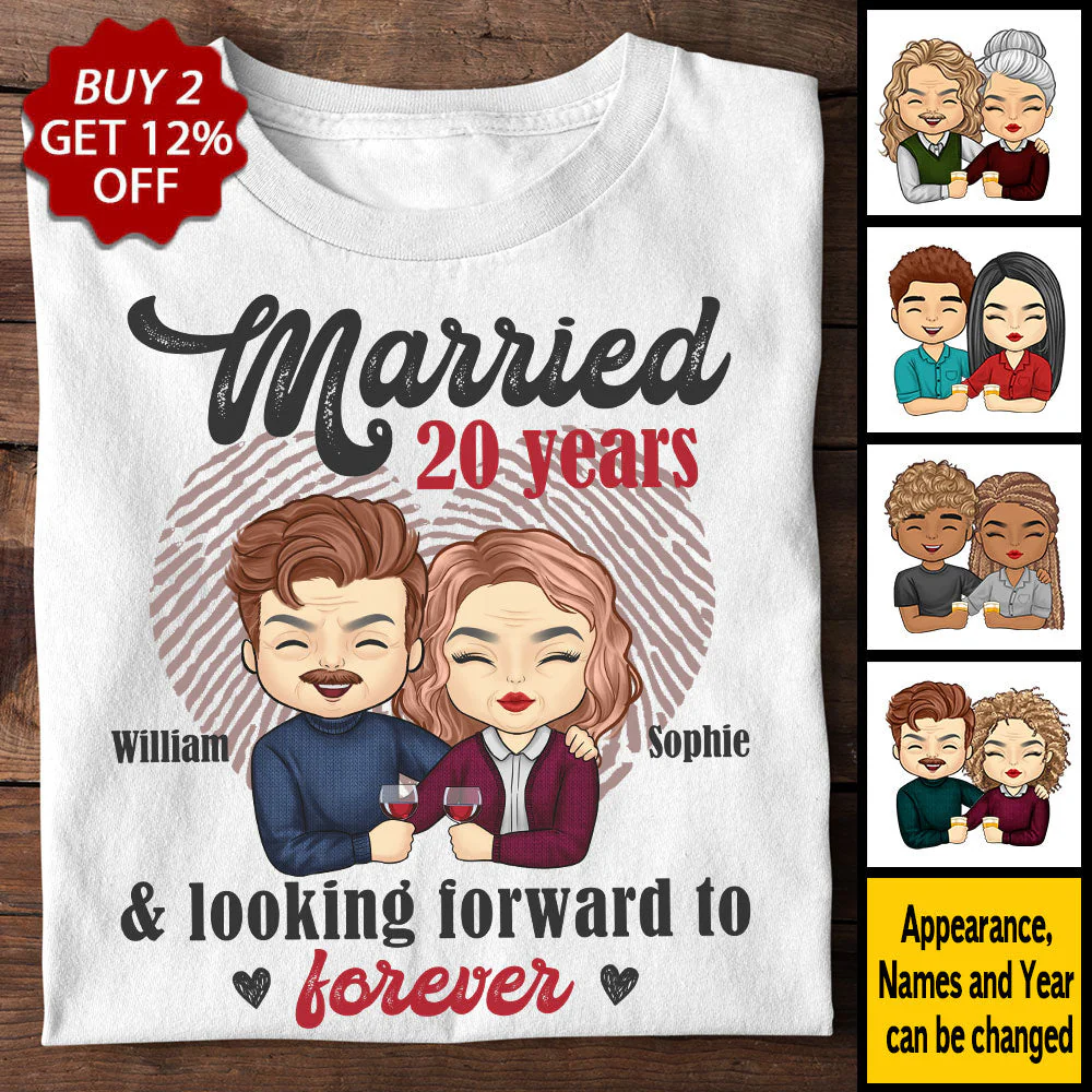 Married And Looking Forward To Forever - Personalized Unisex T-shirt - Gift For Couples, Husband Wife - Image 4