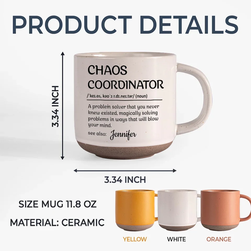 Master Of Chaos - Coworker Personalized Custom Printed Pottery Mug - Gift For Coworkers, Work Friends, Colleagues - Image 7