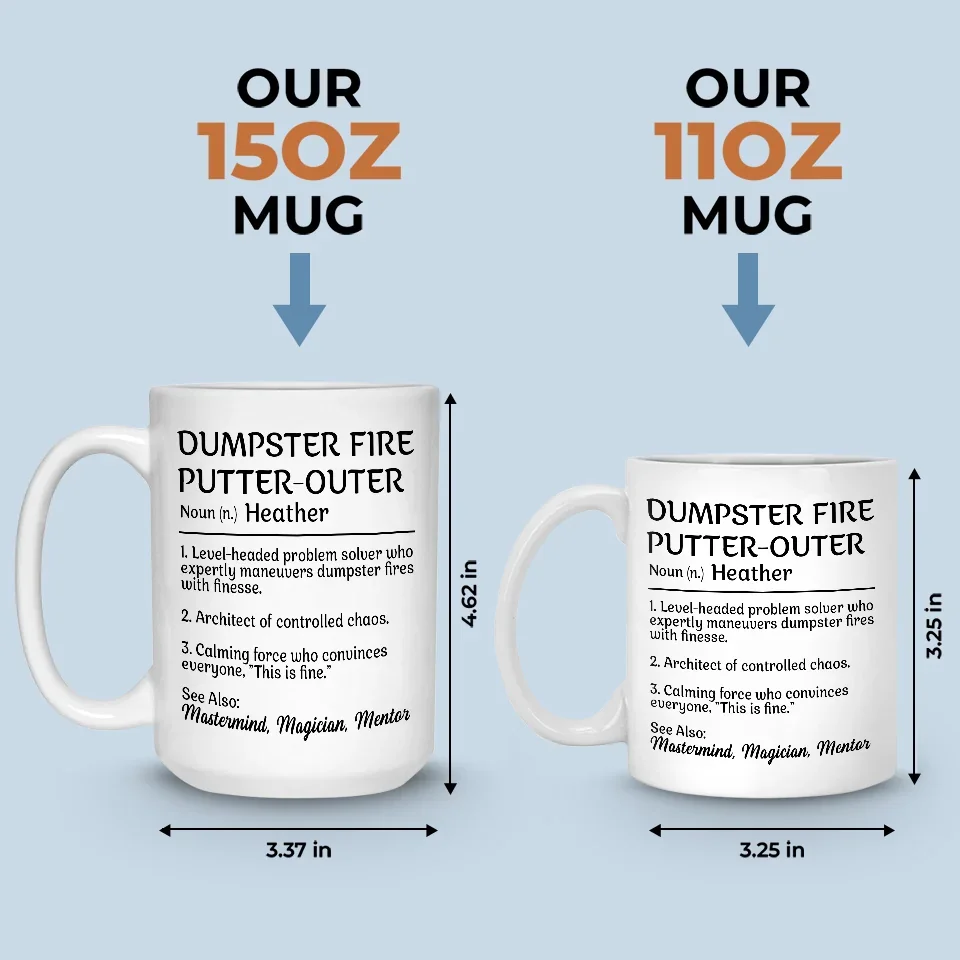 Mastering Chaos One Dumpster Fire At A Time - Coworker Personalized Custom Mug - Gift For Coworkers, Work Friends, Colleagues - Image 5