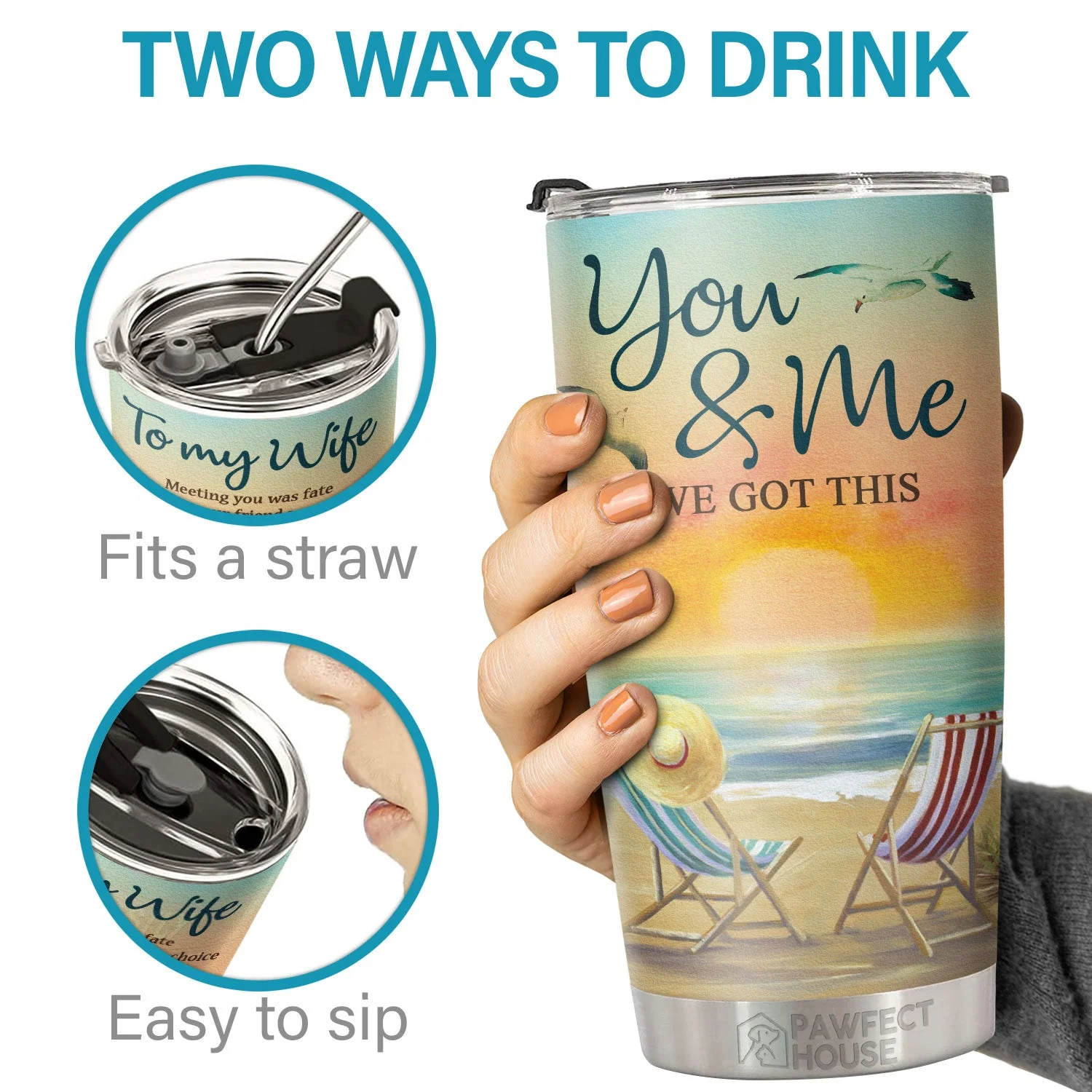 Meeting You Was Fate But Falling In Love With You Was Beyond My Control - Tumbler - Gift For Couples, Husband Wife - Image 3