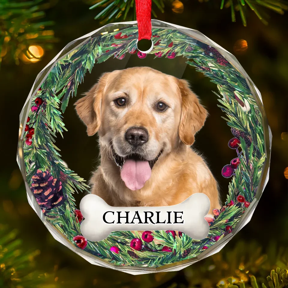 Memorial Personalized Custom Circle Glass Ornament - New Arrival, Christmas Gift, Sympathy Gift For Pet Owners, Pet Lovers AMZ - Image 2