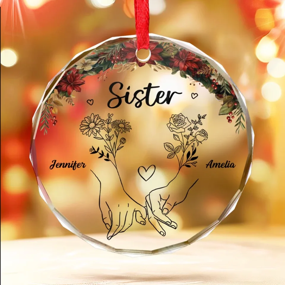 Memories Are Sweeter When Made With A Bestie - Bestie Personalized Custom Circle Glass Ornament - Christmas Gift For Best Friends, BFF, Sisters - Image 3