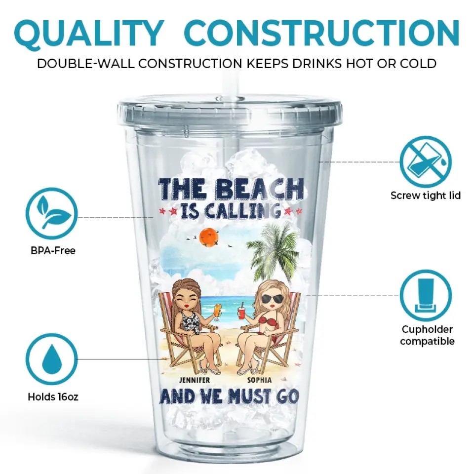 Memories Made Together Last A Lifetime - Bestie Personalized Custom Clear Acrylic Tumbler - Summer Vacation Gift For Best Friends, BFF, Sisters - Image 4