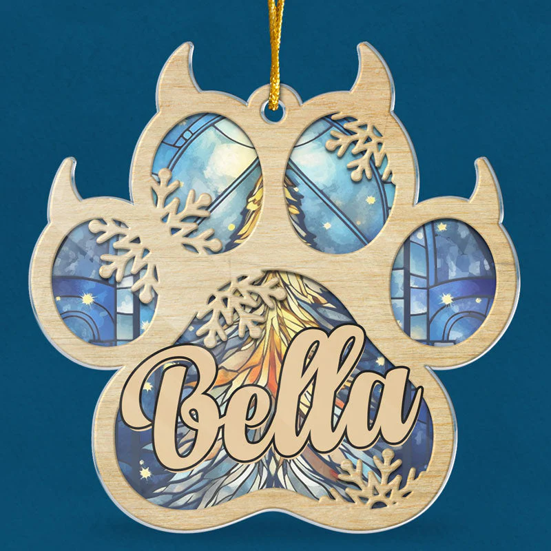 Meowy Woofmas - Dog & Cat Personalized Custom Ornament - Acrylic Paw Shaped - Christmas Gift, Sympathy Gift For Pet Owners, Pet Lovers - Image 3