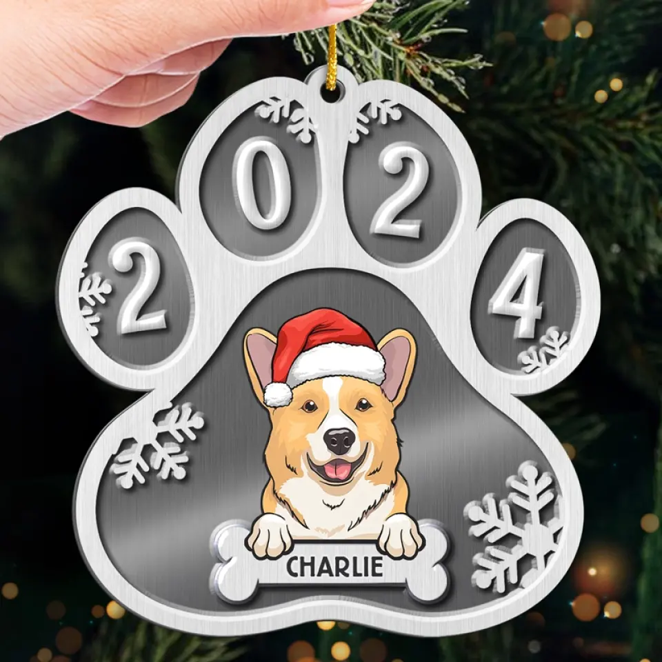 Merry Christmas, My Furry Friend! - Dog Personalized Custom Ornament - Metal Custom Shaped - Christmas Gift For Pet Owners, Pet Lovers - Image 4