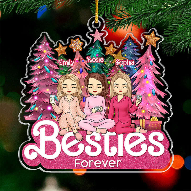 Merry Christmas To My Sister Best Friend & Therapist - Bestie Personalized Custom Ornament - Acrylic Custom Shaped - Christmas Gift For Best Friends, BFF, Sisters - Image 2