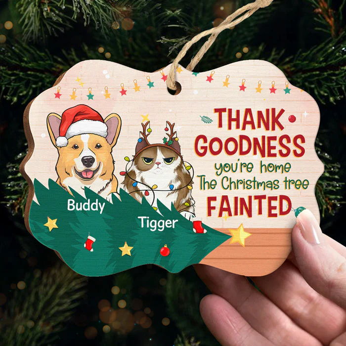 Merry Christmas To Our Human Servant - Dog & Cat Personalized Custom Ornament - Wood Benelux Shaped - Christmas Gift For Pet Owners, Pet Lovers - Image 3