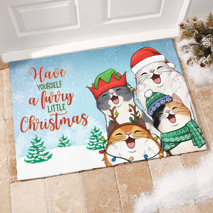 Merry Christmas Ya Filthy Animal - Cat Personalized Custom Decorative Mat -  Christmas Gift For Pet Owners, Pet Lovers - Image 4