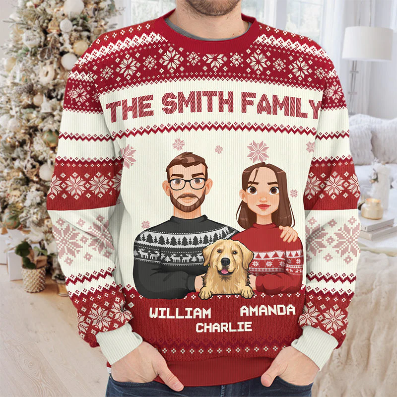 Merry Christmas Ya Filthy Animal - Dog & Cat Personalized Custom Ugly Sweatshirt - Unisex Wool Jumper - Christmas Gift For Pet Owners, Pet Lovers - Image 2