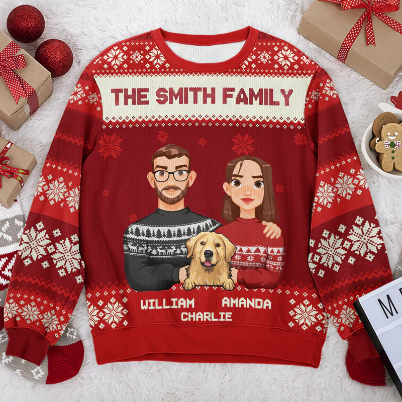 Merry Christmas Ya Filthy Animal - Dog & Cat Personalized Custom Ugly Sweatshirt - Unisex Wool Jumper - Christmas Gift For Pet Owners, Pet Lovers - Image 4