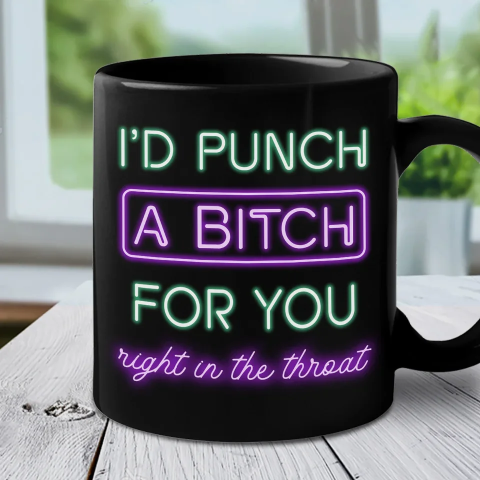 Mess With You, Deal With Me - Bestie Personalized Custom Black Mug - Gift For Best Friends, BFF, Sisters - Image 3