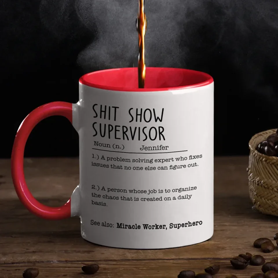 Miracle Worker - Coworker Personalized Custom Accent Mug - Christmas Gift For Coworkers, Work Friends, Colleagues - Image 4
