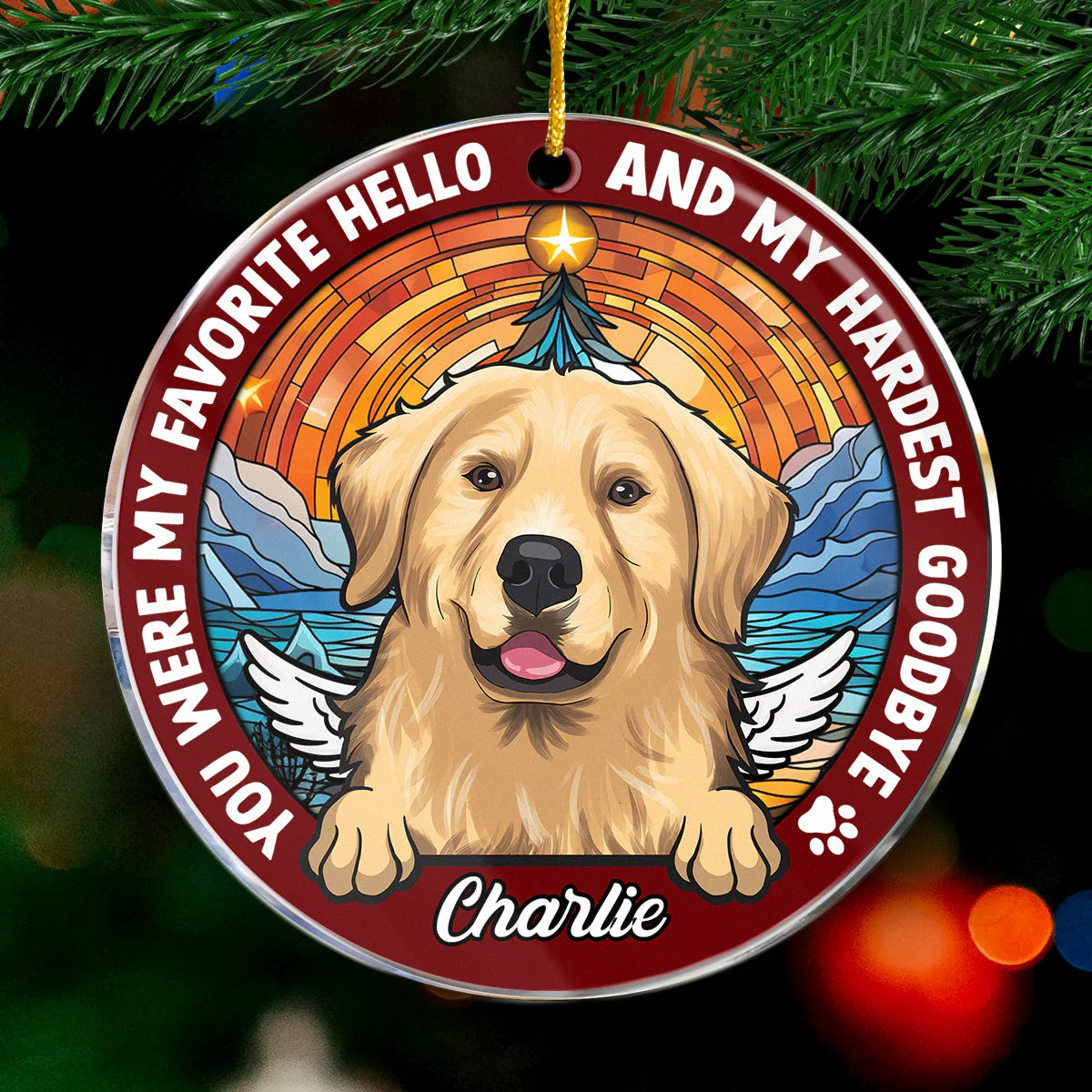 Miss You For The Rest Of My Life - Memorial Personalized Custom Ornament - Acrylic Round Shaped - Christmas Gift, Sympathy Gift For Pet Owners, Pet Lovers - Image 2