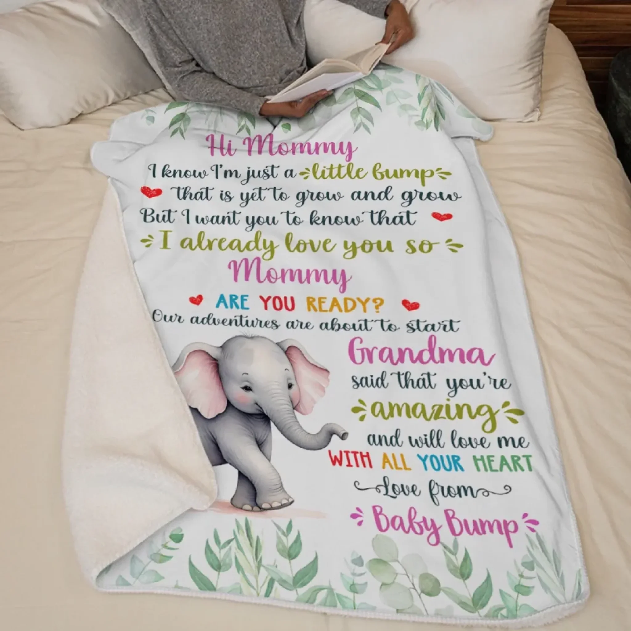 Mom, I Can’t Wait To Meet You - Family Personalized Custom Blanket - Mother's Day, Baby Shower Gift, Gift For First Mom - Image 6