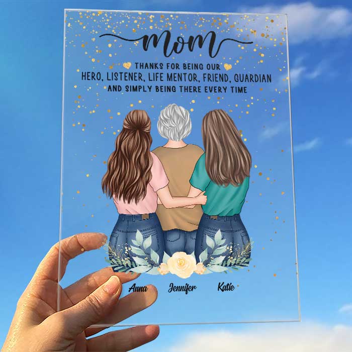 Mom Thanks For Being My Hero - Gift For Mom - Personalized Acrylic Plaque - Image 2