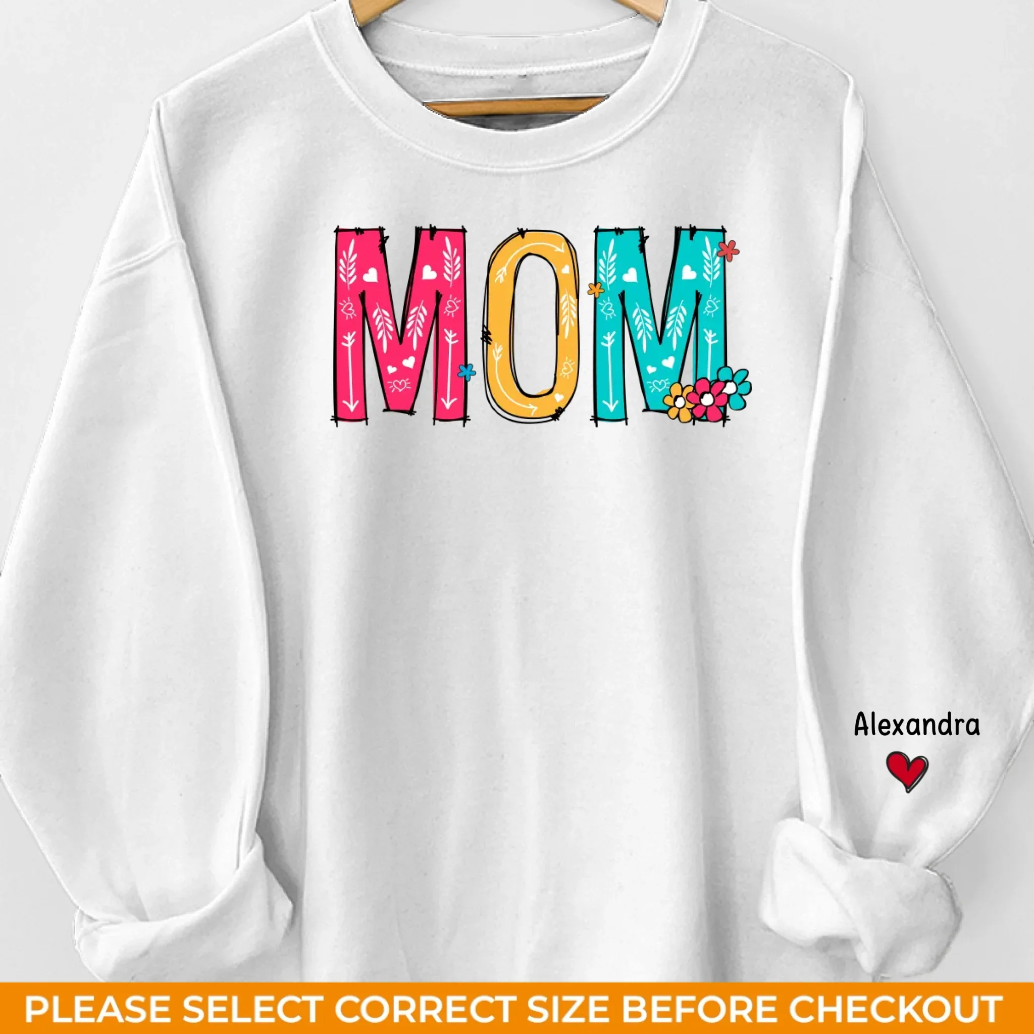 Mom, Your Love Is My Anchor - Family Personalized Custom Unisex Sweatshirt With Design On Sleeve - Gift For Mom, Grandma - Image 2