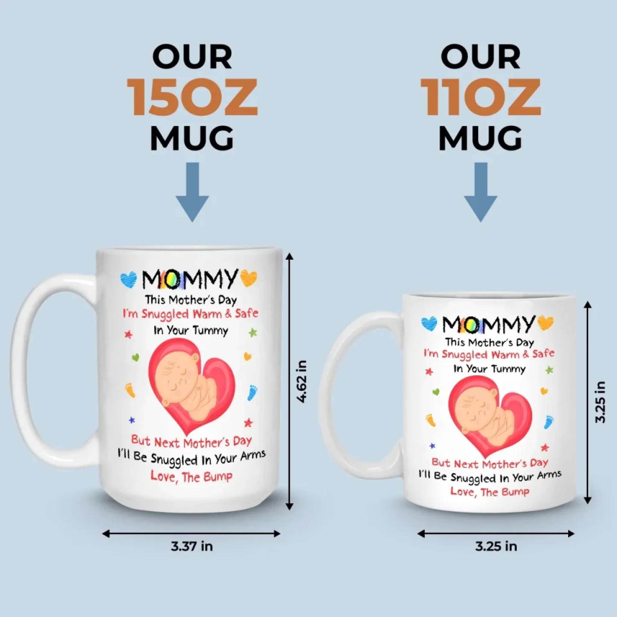 Mommy, You’re My First Home - Family Personalized Custom Mug - Mother's Day, Baby Shower Gift, Gift For First Mom, Newborn Baby - Image 5