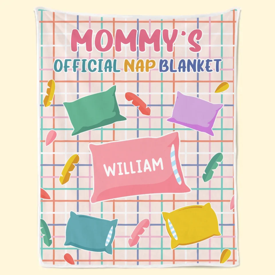 Mommy's Official Nap Blanket - Family Personalized Custom Blanket - Gift For Mom, Grandma - Image 2