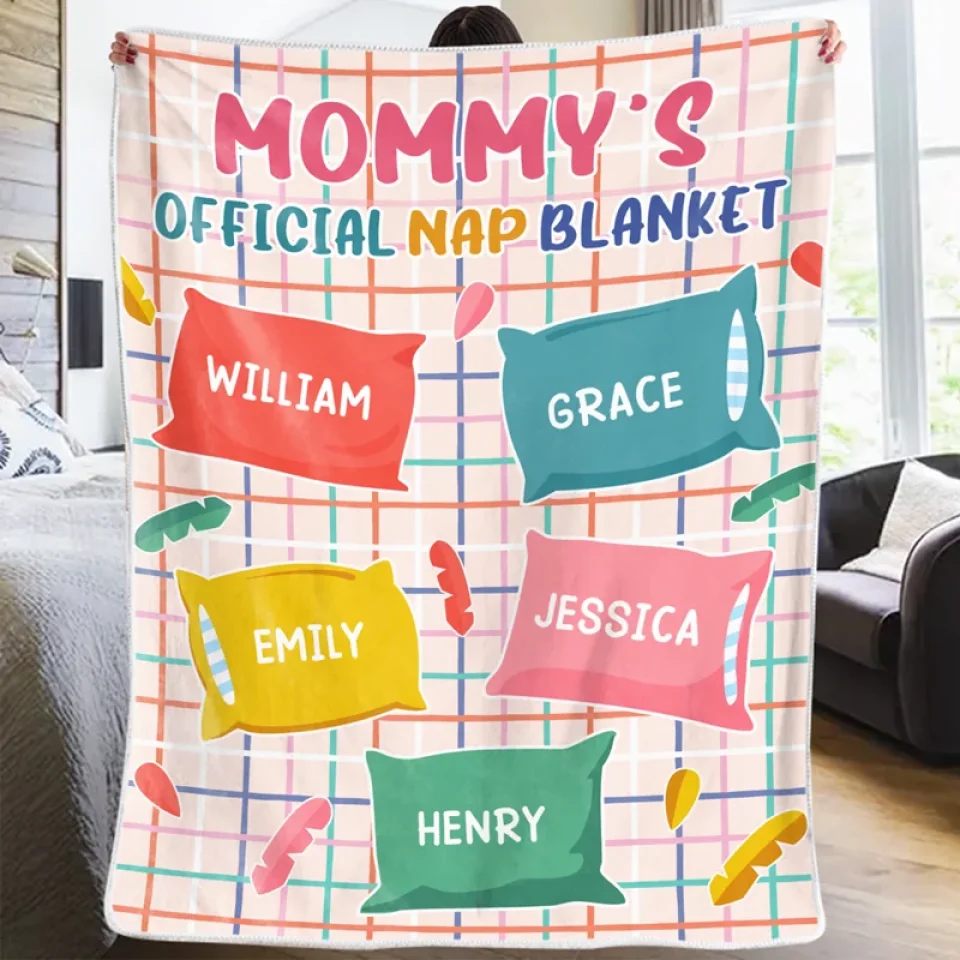 Mommy's Official Nap Blanket - Family Personalized Custom Blanket - Gift For Mom, Grandma - Image 3