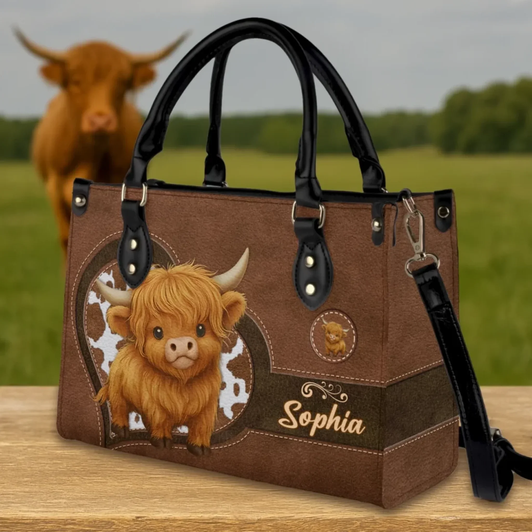Mom’s Love Is A Gentle Strength - Family Personalized Custom Leather Handbag - Mother's Day, Gift For Mom, Grandma - Image 3