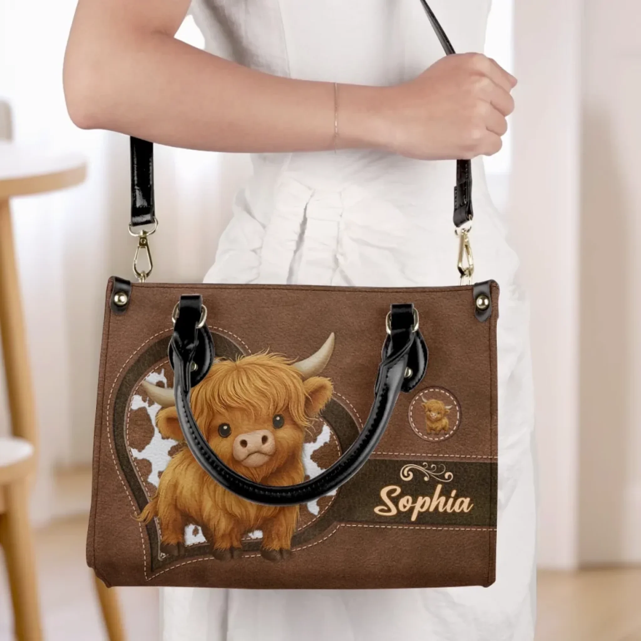 Mom’s Love Is A Gentle Strength - Family Personalized Custom Leather Handbag - Mother's Day, Gift For Mom, Grandma - Image 4