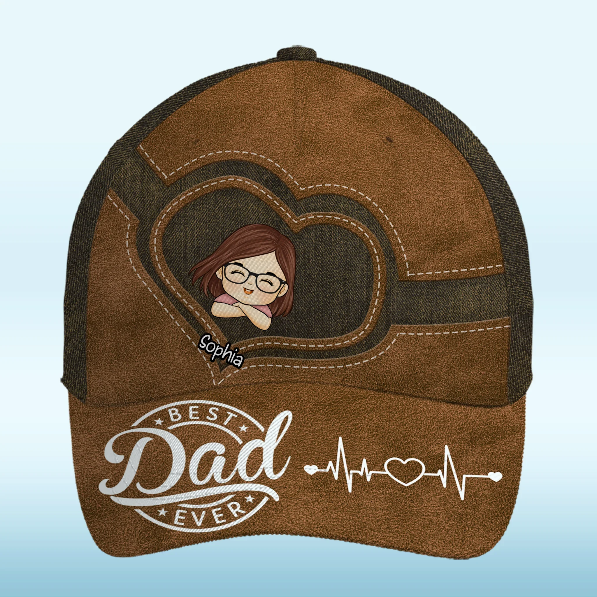 More Than A Title, Dad Is Our Hero - Family Personalized Custom Hat, All Over Print Classic Cap - New Arrival, Father's Day, Gift For Dad, Grandpa - Image 3