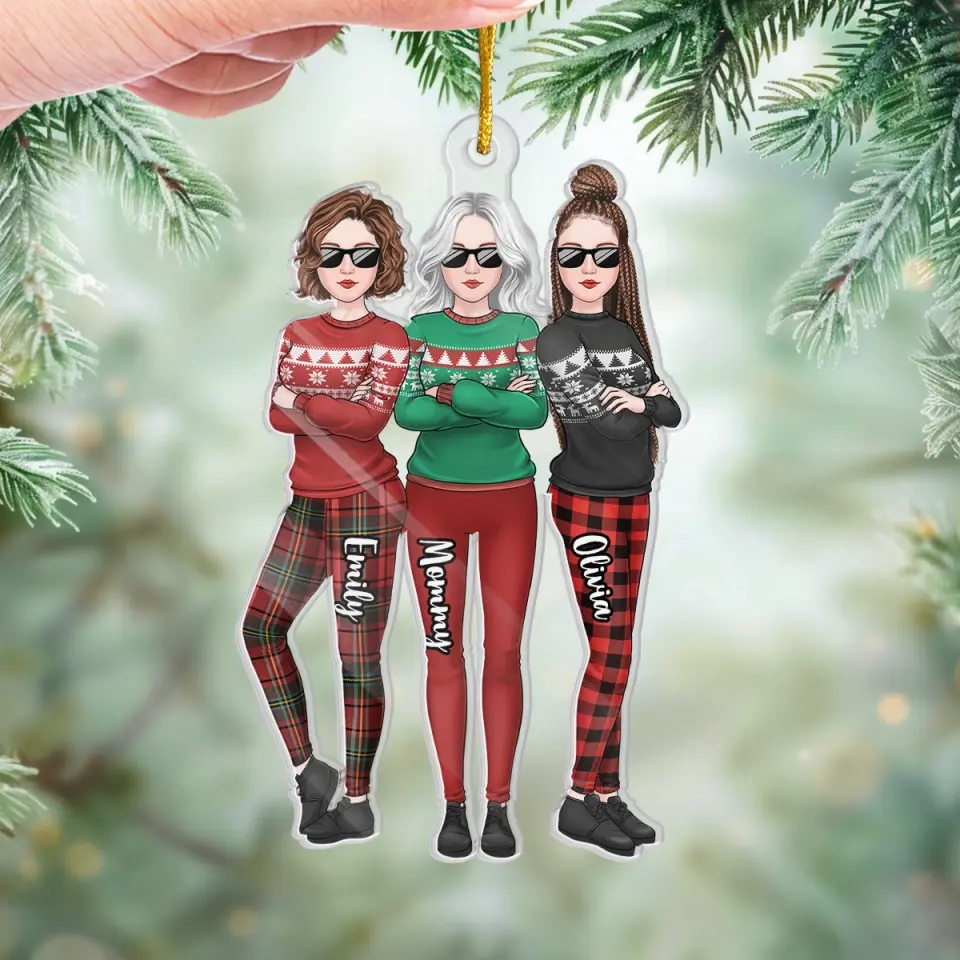Mother & Daughter Forever Linked Together - Family Personalized Custom Ornament - Acrylic Custom Shaped - Christmas Gift For Mom, Daughter - Image 4