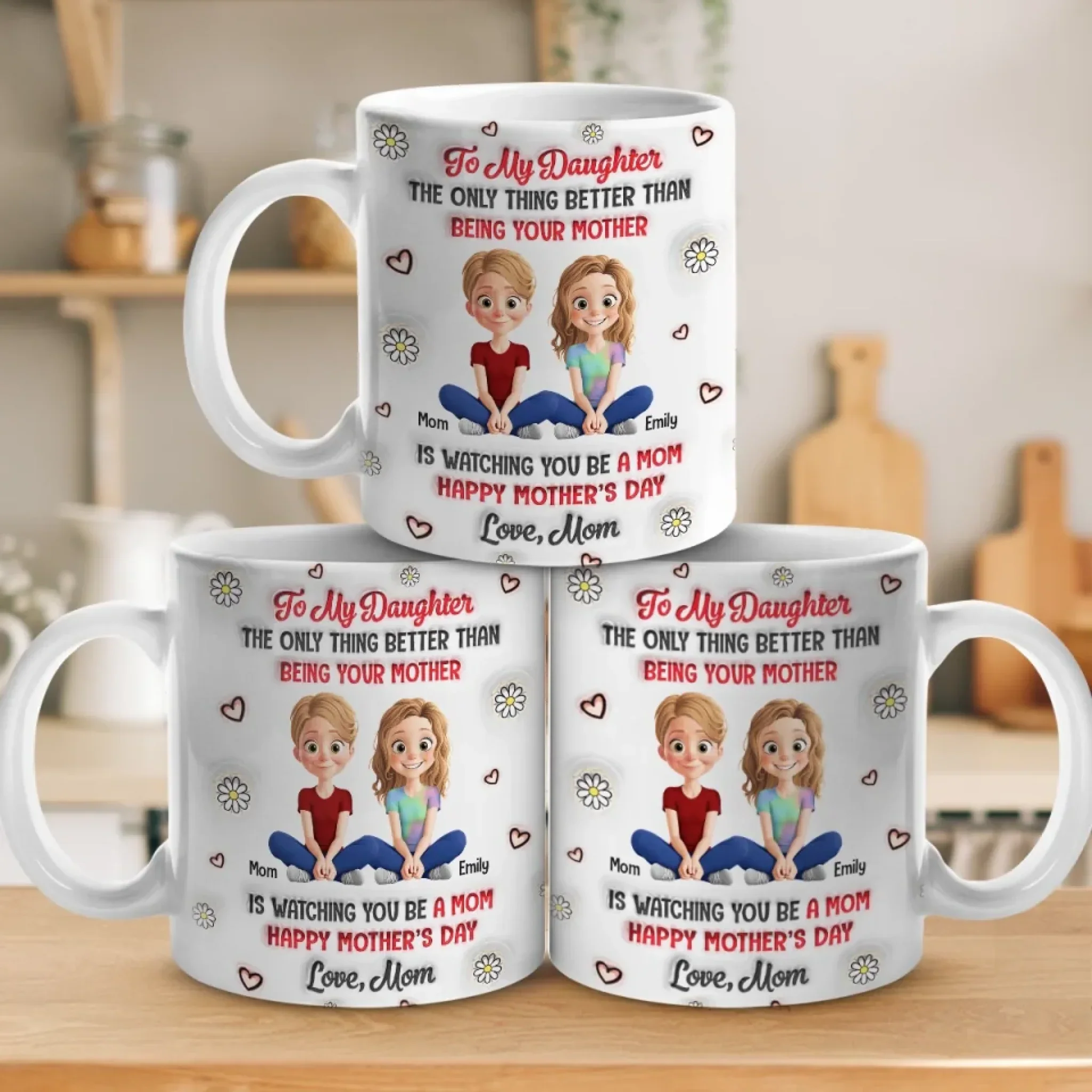Motherhood, The Most Beautiful Journey - Family Personalized Custom 3D Inflated Effect Printed Mug - Mother's Day, Gift For Mom, Grandma - Image 5