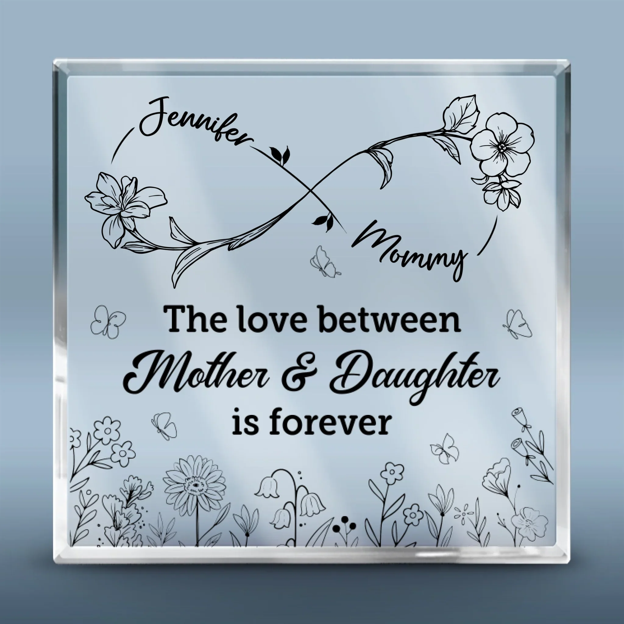 Mothers And Daughters Are Forever - Family Personalized Custom Square Shaped Acrylic Plaque - Mother's Day, Gift For Mom, Daughter - Image 2