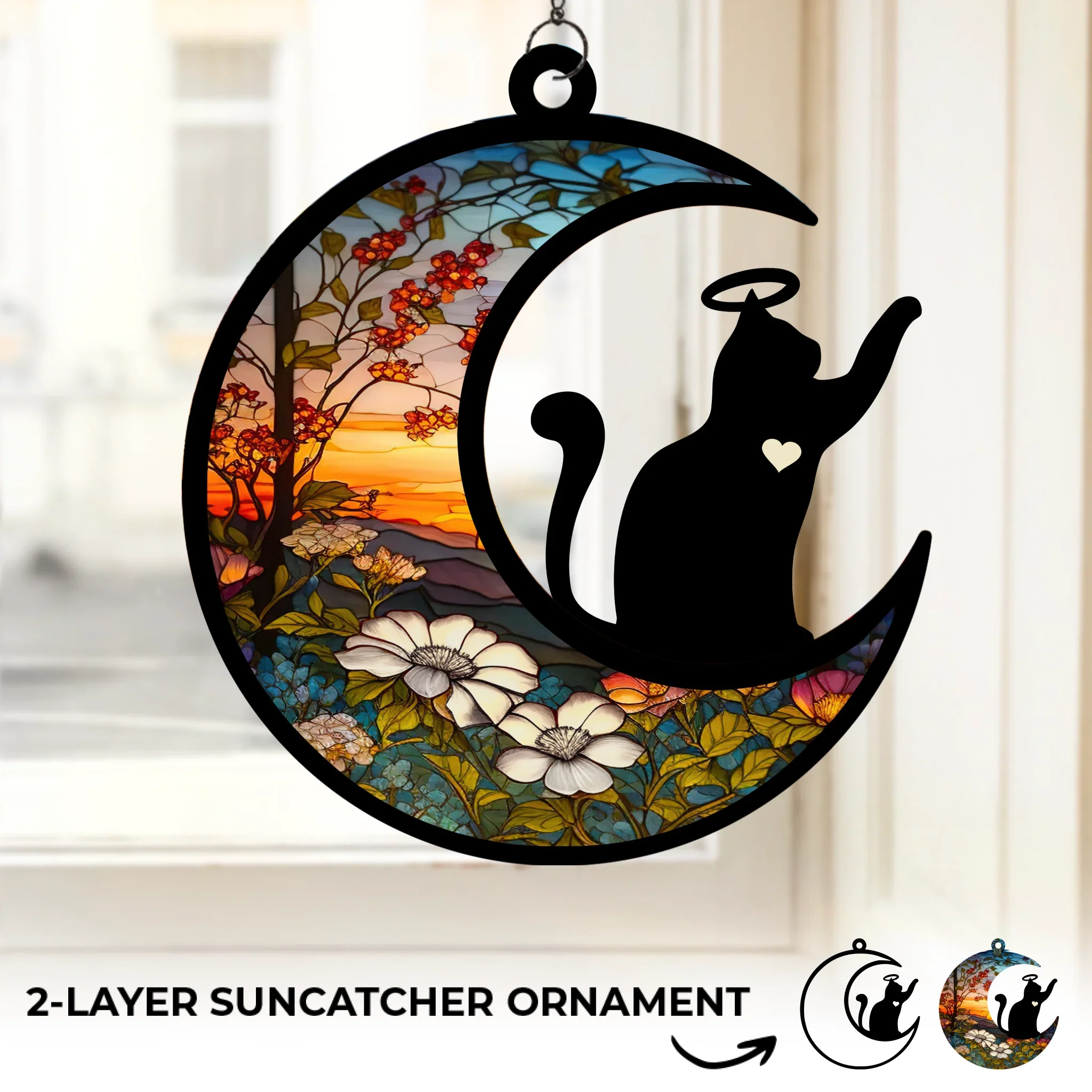 My Angel With Whiskers - Memorial Window Hanging Suncatcher Ornament - Sympathy Gift For Pet Owners, Pet Lovers - Image 2
