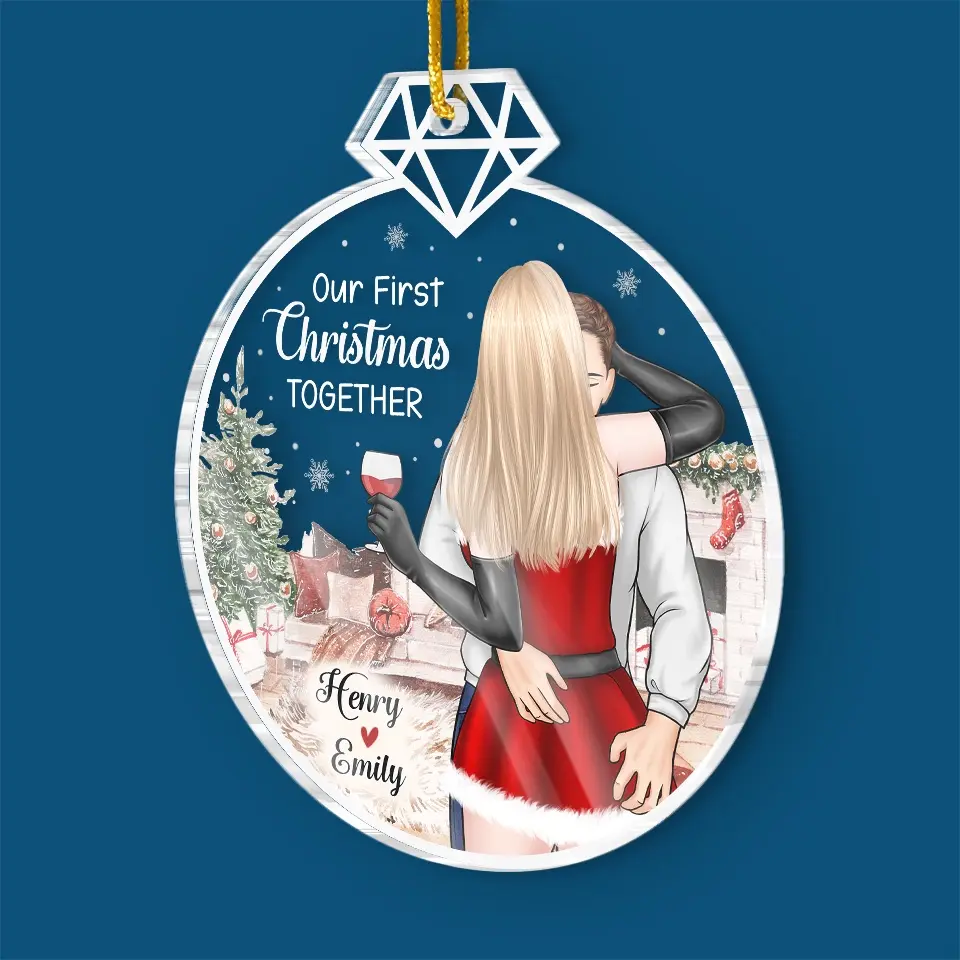 My Christmas Miracle Was You Coming Into My Life - Couple Personalized Custom Ornament - Acrylic Custom Shaped - Christmas Gift For Husband Wife, Anniversary, First Christmas - Image 3