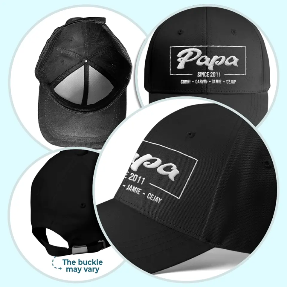 My Dad Is My Best Friend - Family Personalized Custom Line Embroidered Cap - Father's Day, Gift For Dad - Image 5