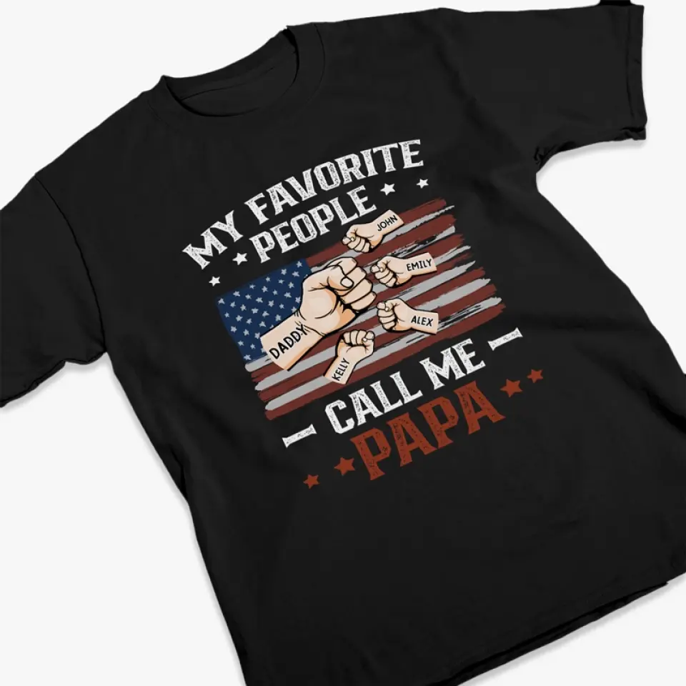 My Dad, My Hero - Family Personalized Custom Unisex T-shirt, Hoodie, Sweatshirt - 4th of July, Gift For Dad, Grandpa - Image 3
