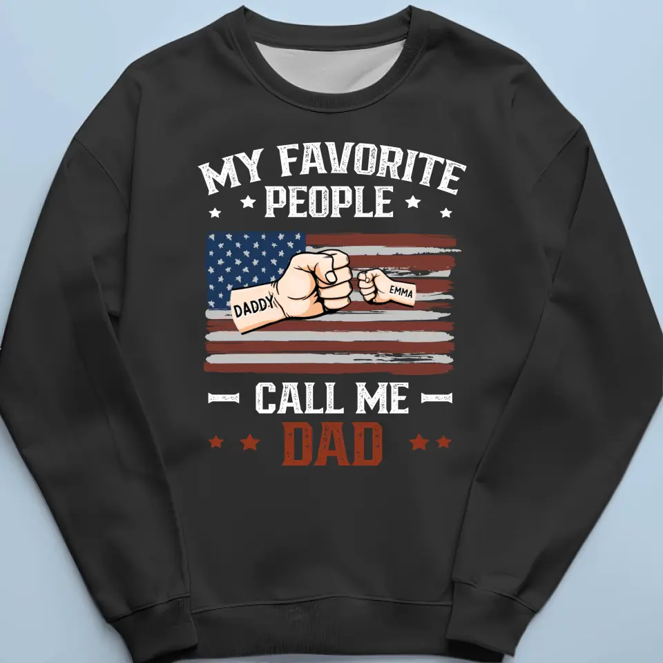 My Dad, My Hero - Family Personalized Custom Unisex T-shirt, Hoodie, Sweatshirt - 4th of July, Gift For Dad, Grandpa - Image 6