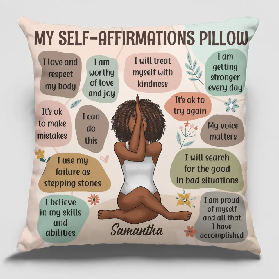 My Daily Self-Affirmations  - Yoga Personalized Custom Pillow - Gift For Yoga Lovers - Image 2
