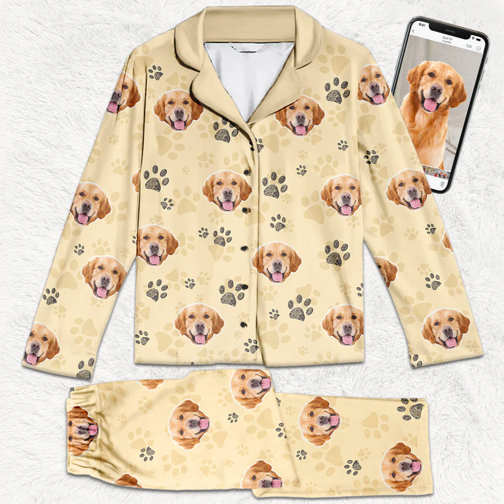 Custom Photo My Dog Thinks I'm Cool - Dog & Cat Personalized Custom Face Photo Pajamas - Christmas Gift For Pet Owners, Pet Lovers - Image 2
