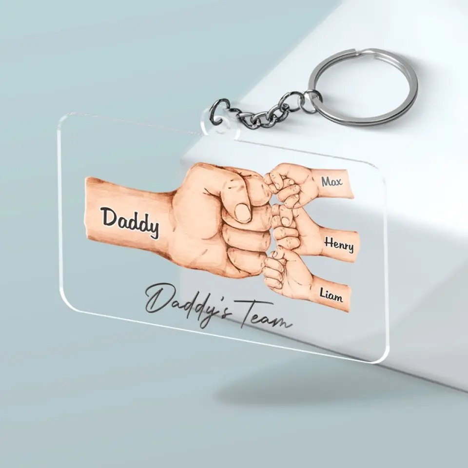 My Father Gave Me My Dreams - Family Personalized Custom Shaped Acrylic Keychain - Gift For Dad, Grandpa - Image 3