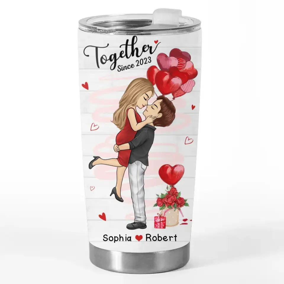 My Favorite Fairytale Is Our Love Story - Couple Personalized Custom Tumbler - Gift For Husband Wife, Anniversary - Image 2