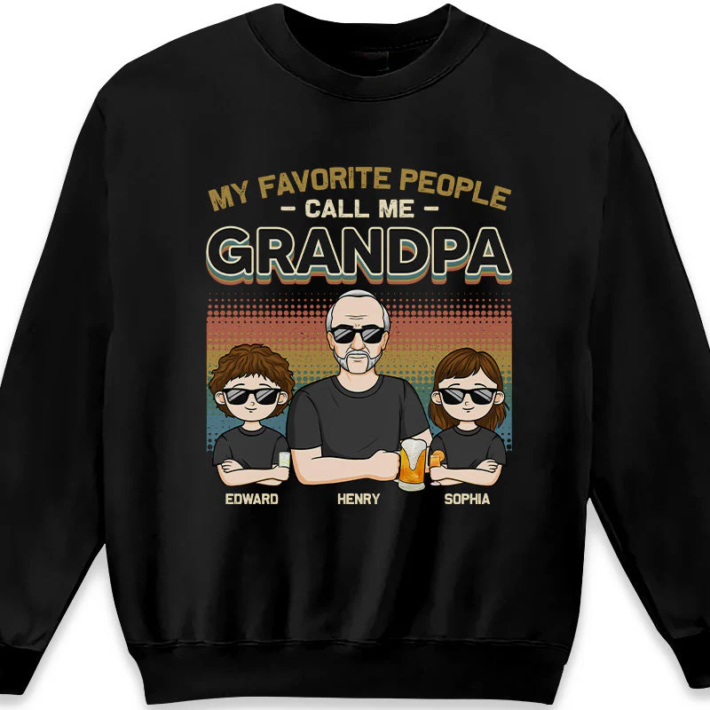 My Favorite People Call Me Grandpa - Family Personalized Custom Unisex T-shirt, Hoodie, Sweatshirt - Gift For Grandpa, Dad - Image 4