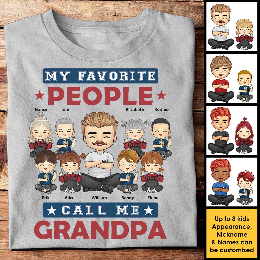 My All-Time Favorite People Call Me Grandpa - Gift For Grandpa, Personalized Unisex T-shirt, Hoodie - Image 3