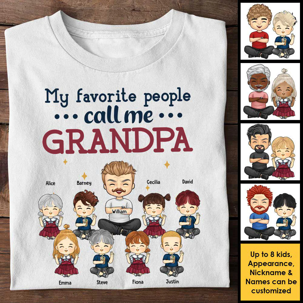 My Favorite People Call Me Grandpa - Gift For Grandpa, Personalized Unisex T-shirt, Hoodie - Image 3