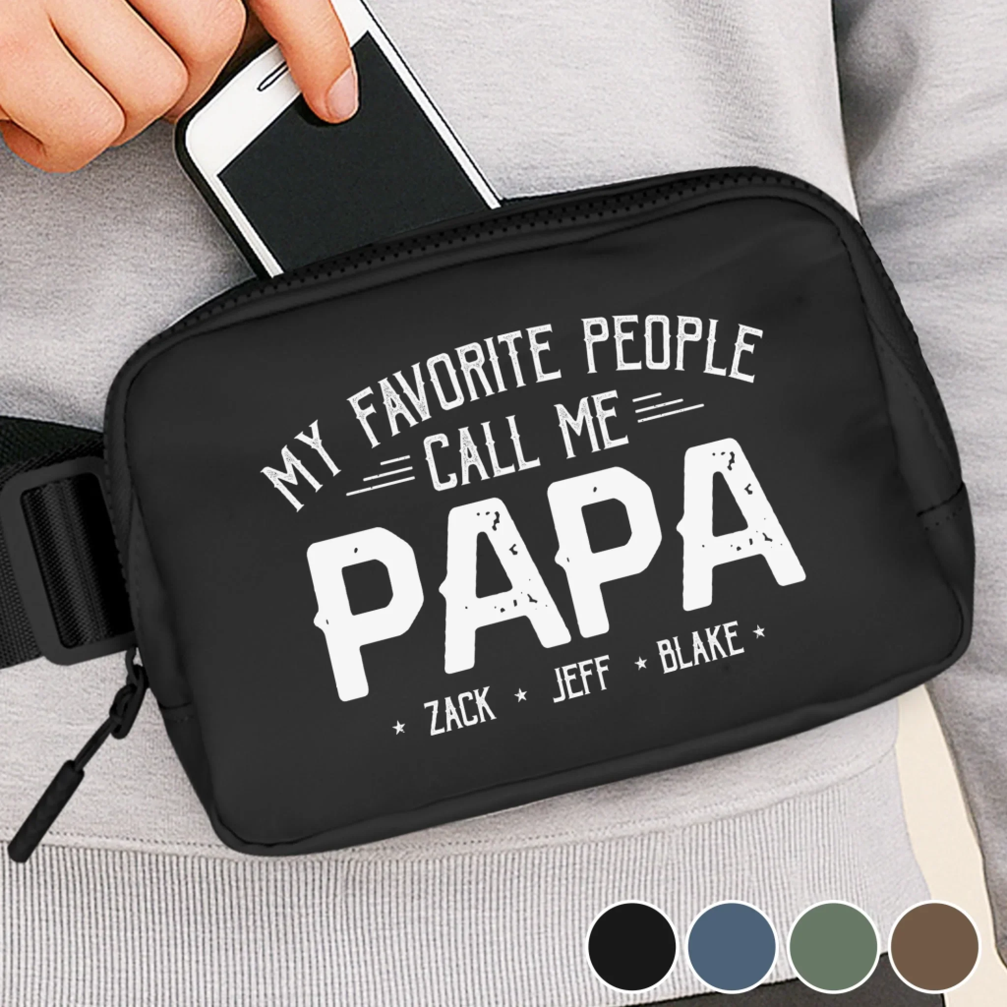 My Favorite People Call Me Papa - Family Personalized Custom Crossbody & Waist Bag - Father's Day, Gift For Dad, Grandpa