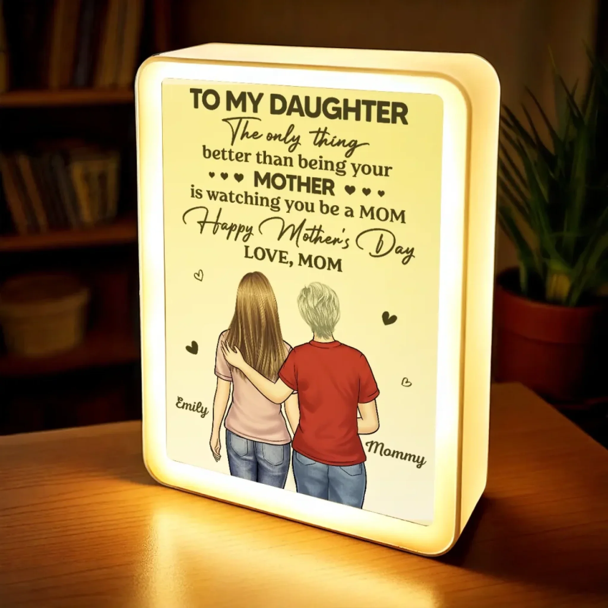 My First Friend, My Forever Guide - Family Personalized Custom LED Mirror Frame Lamp - Mother's Day, Gift For Mom, Daughter - Image 3