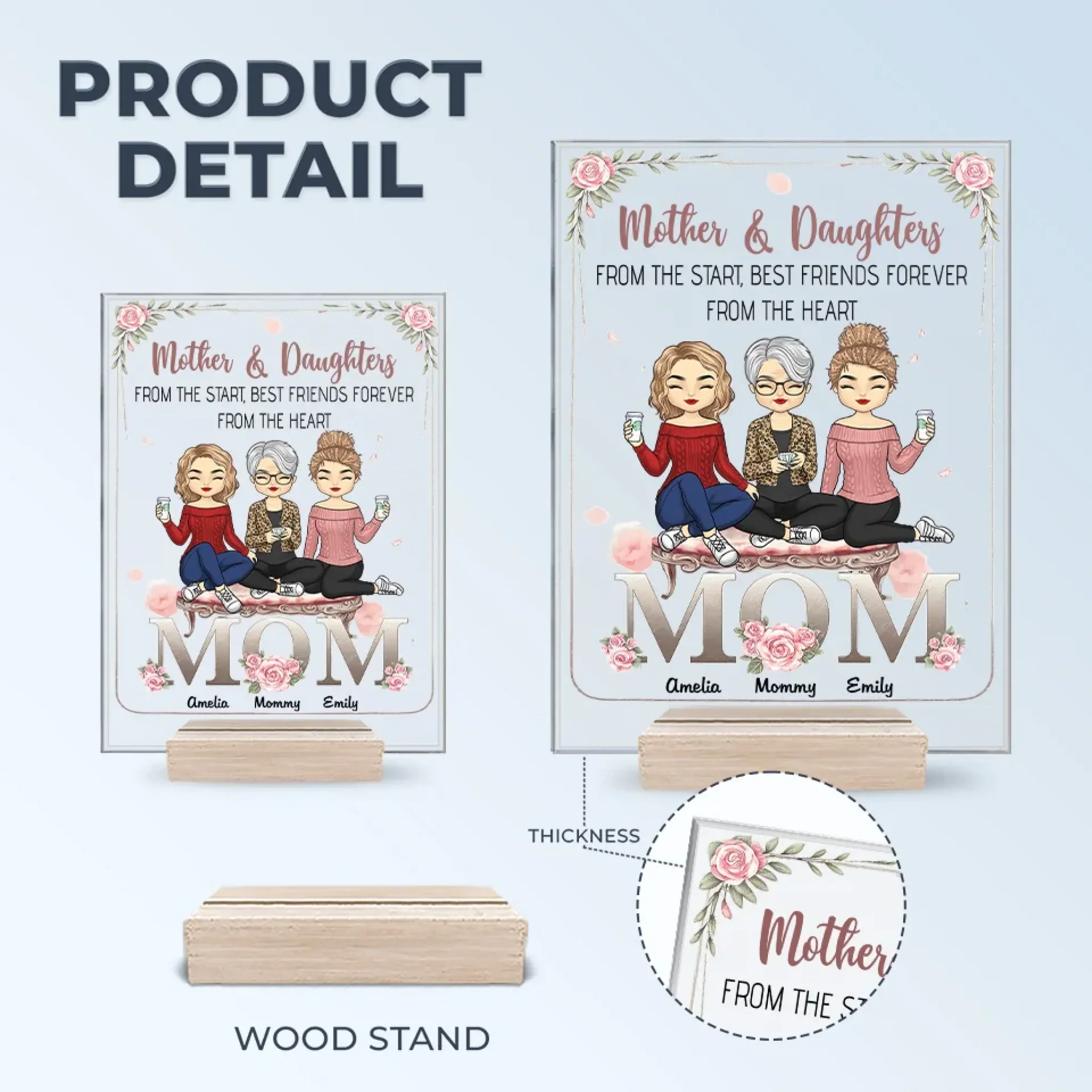 My First Role Model, My Forever Hero - Family Personalized Custom Rectangle Shaped Acrylic Plaque - Gift For Mom, Daughter - Image 5