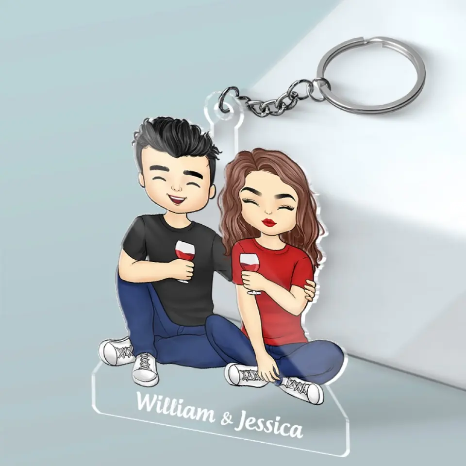 My Forever And Always, My Life Partner - Couple Personalized Custom Shaped Acrylic Keychain - Gift For Husband Wife, Anniversary - Image 3