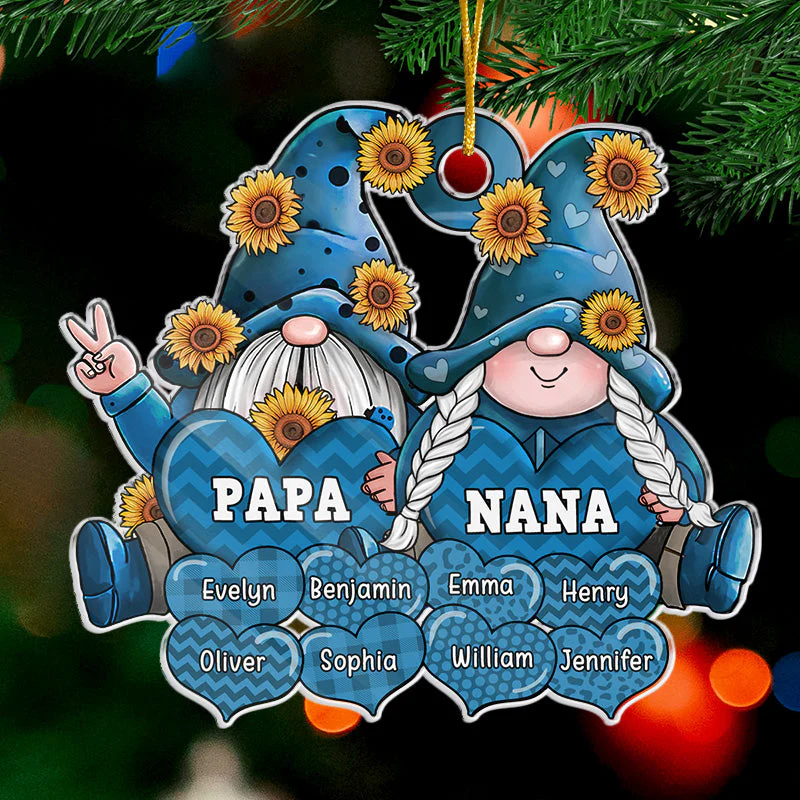 My Grandkids Make My Heart Smile - Family Personalized Custom Ornament - Acrylic Custom Shaped - Christmas Gift For Grandpa, Grandma - Image 2