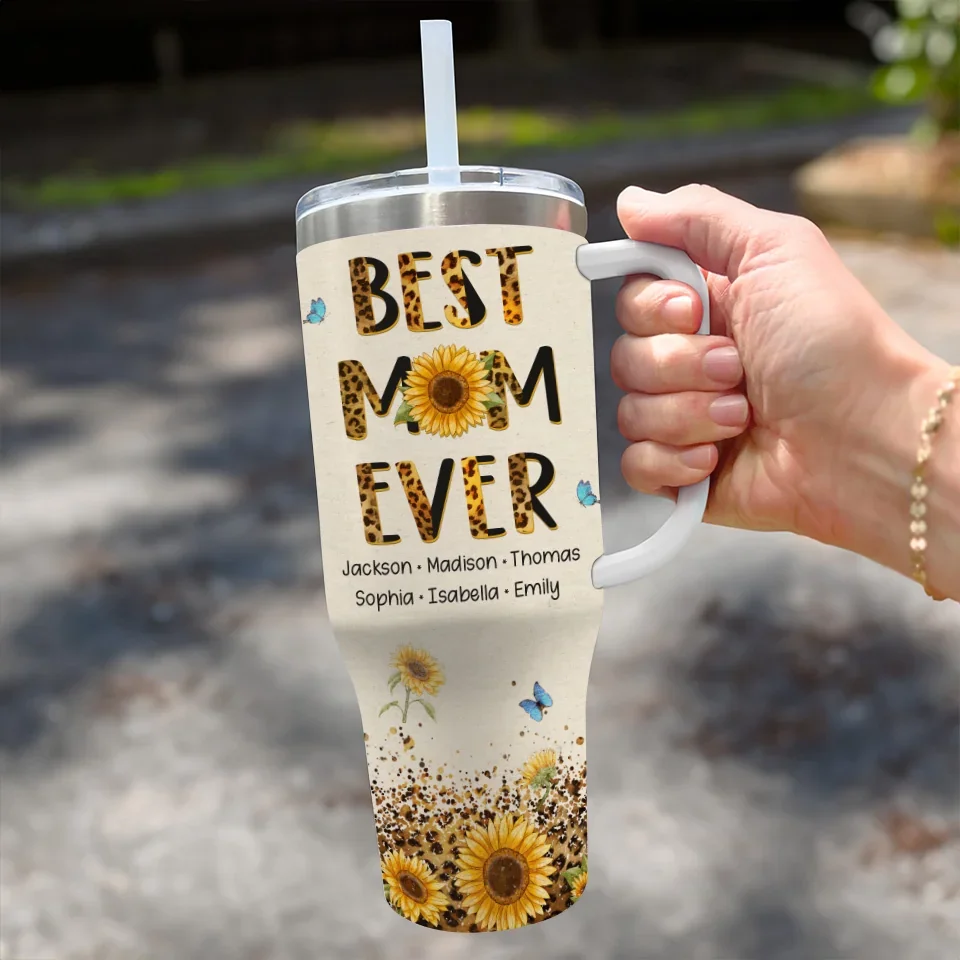 My Grandma, My Hero - Family Personalized Custom 40 Oz Stainless Steel Tumbler With Handle - Gift For Mom, Grandma - Image 3